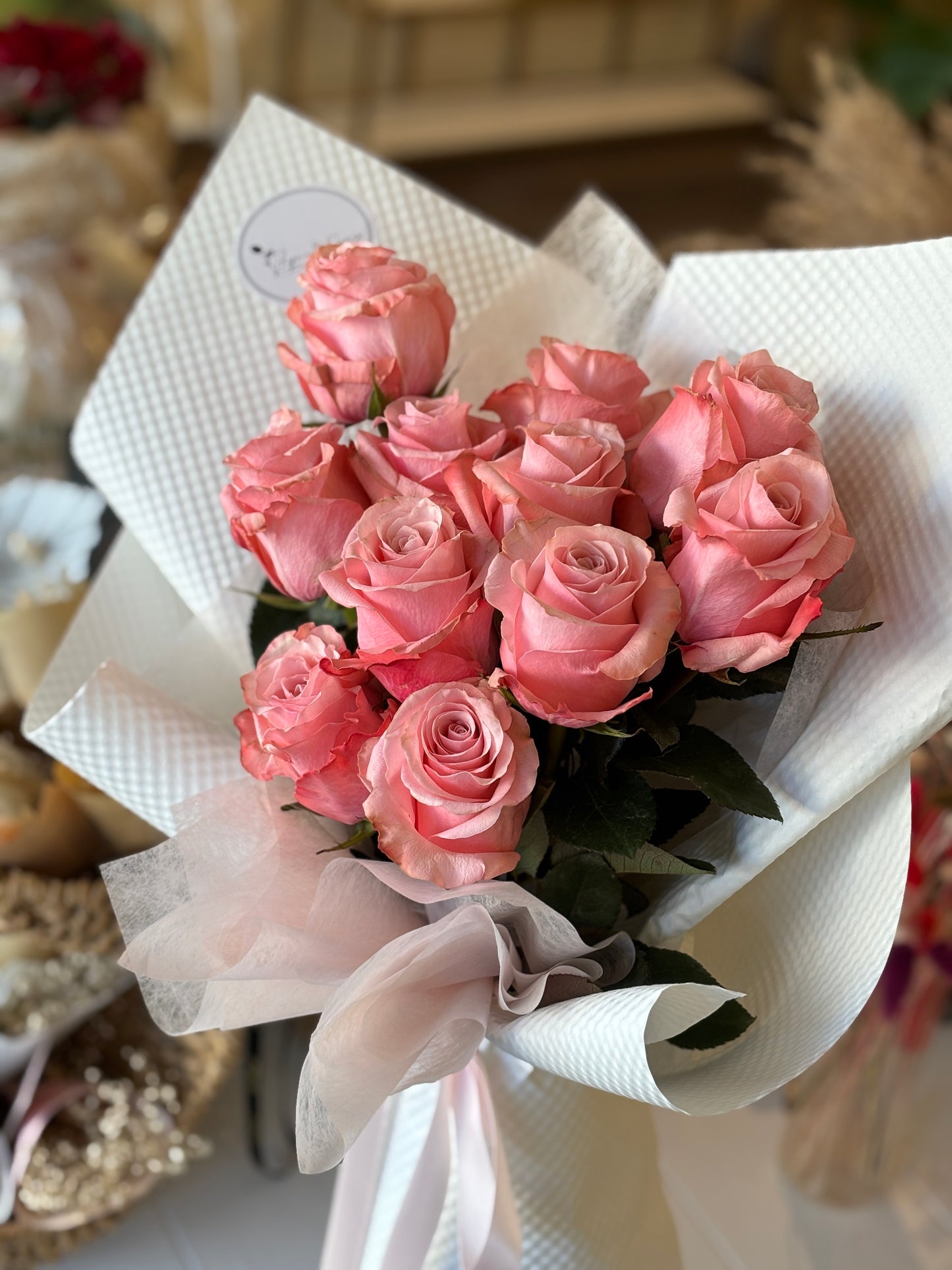 Butterfly Pink Rose Bouquet