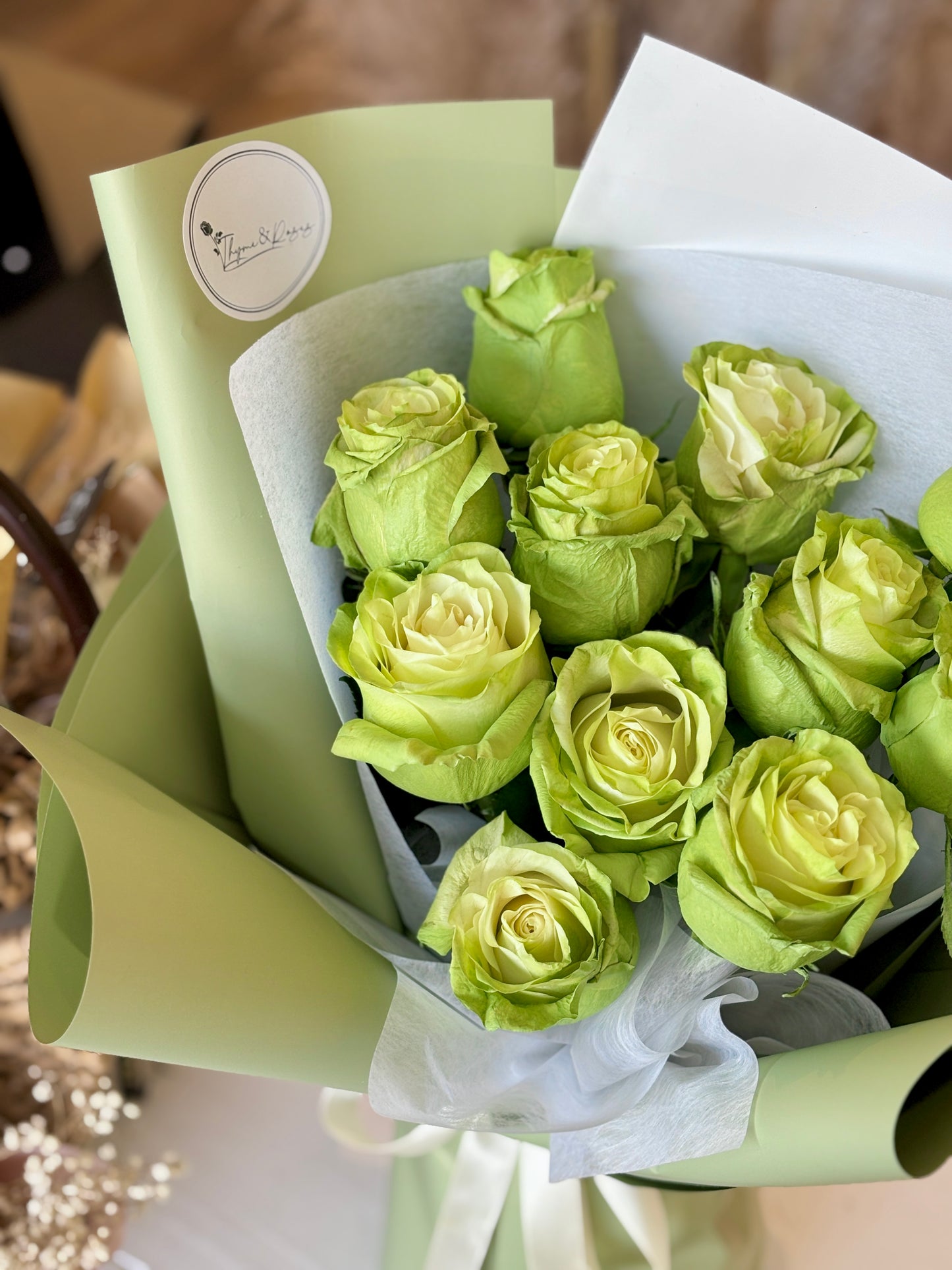 Scottish Green Rose Bouquet