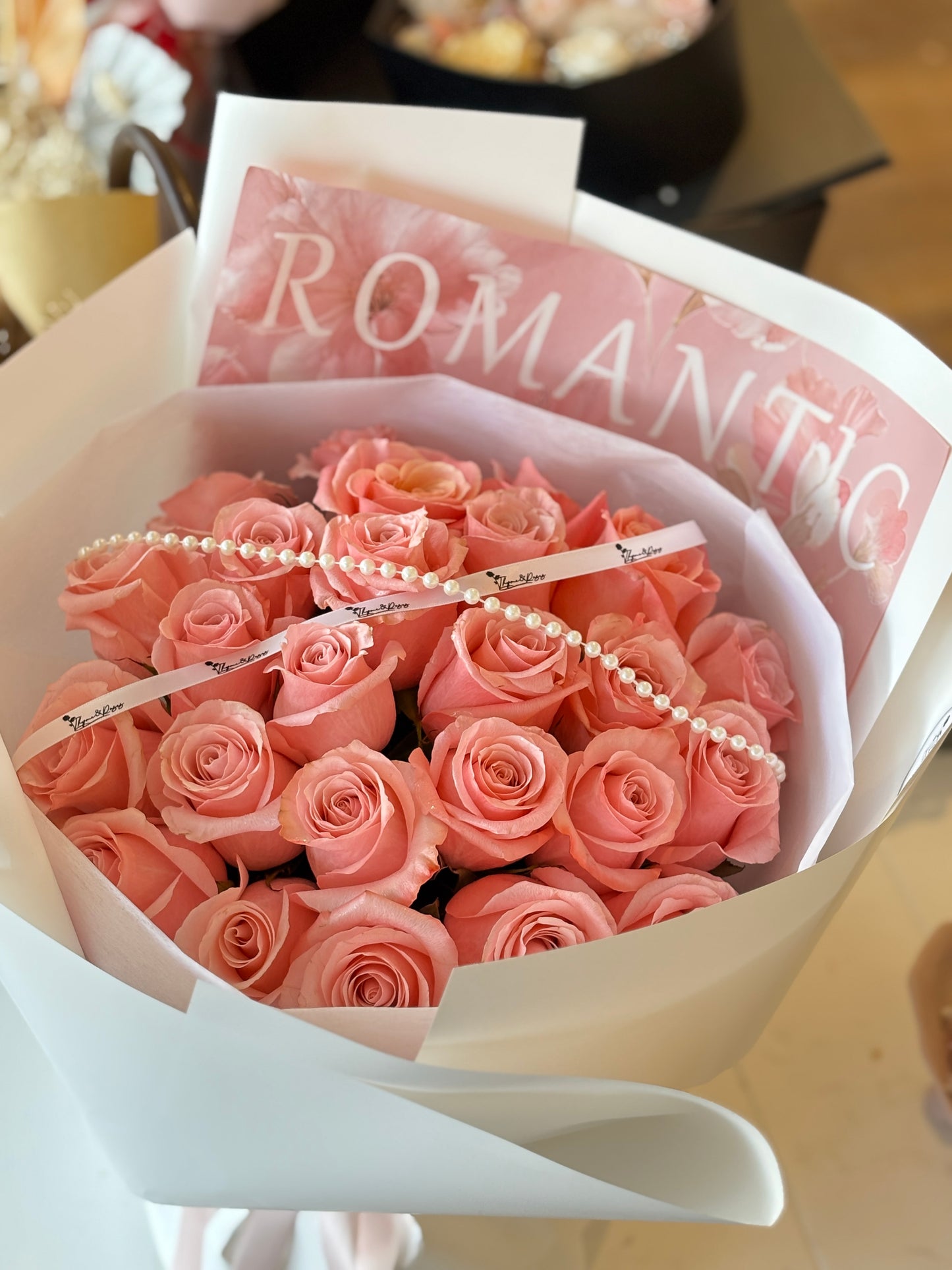 Pink Rose Round Bouquet