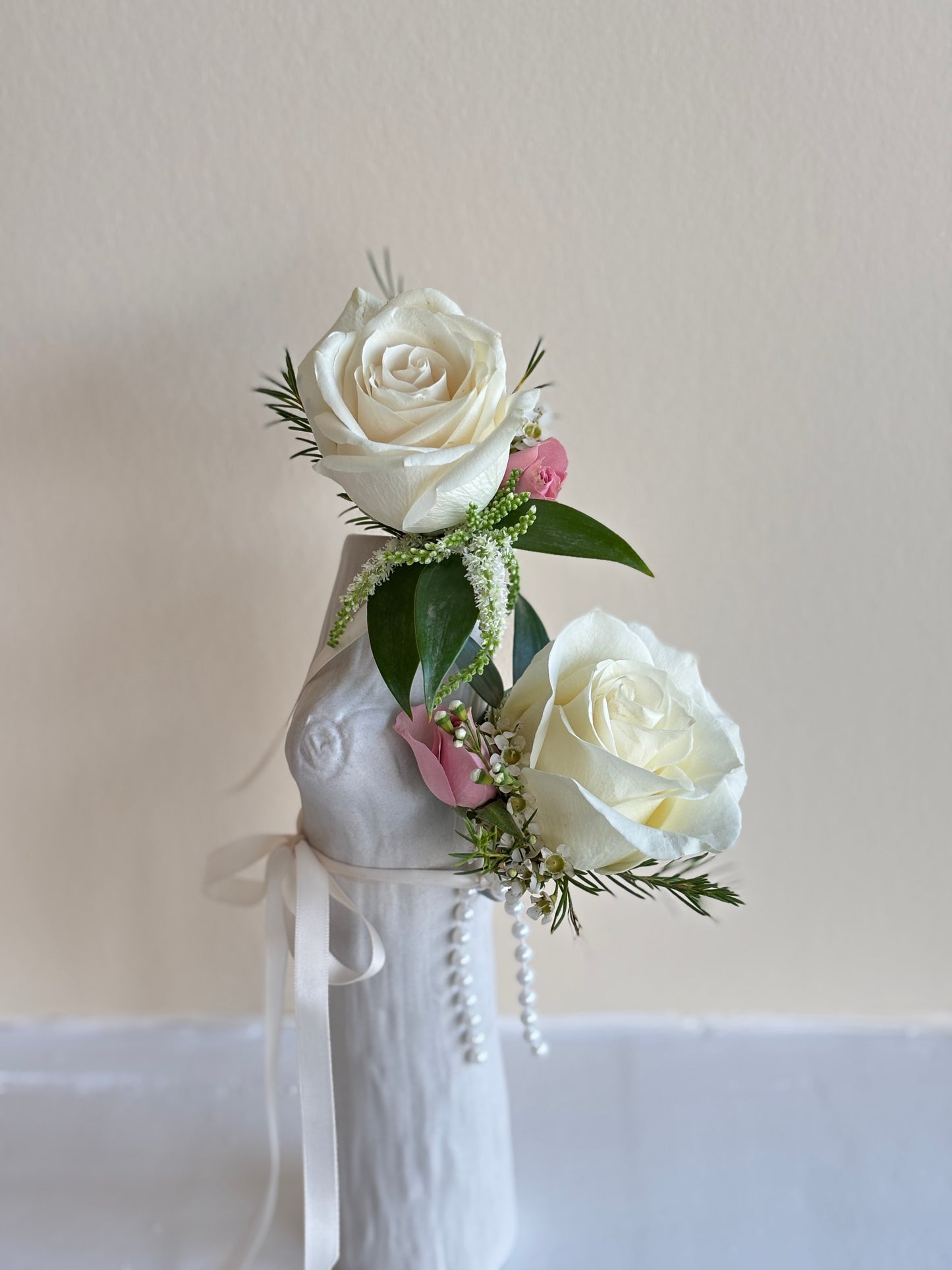 Fresh Flower Prom Set- White Rose