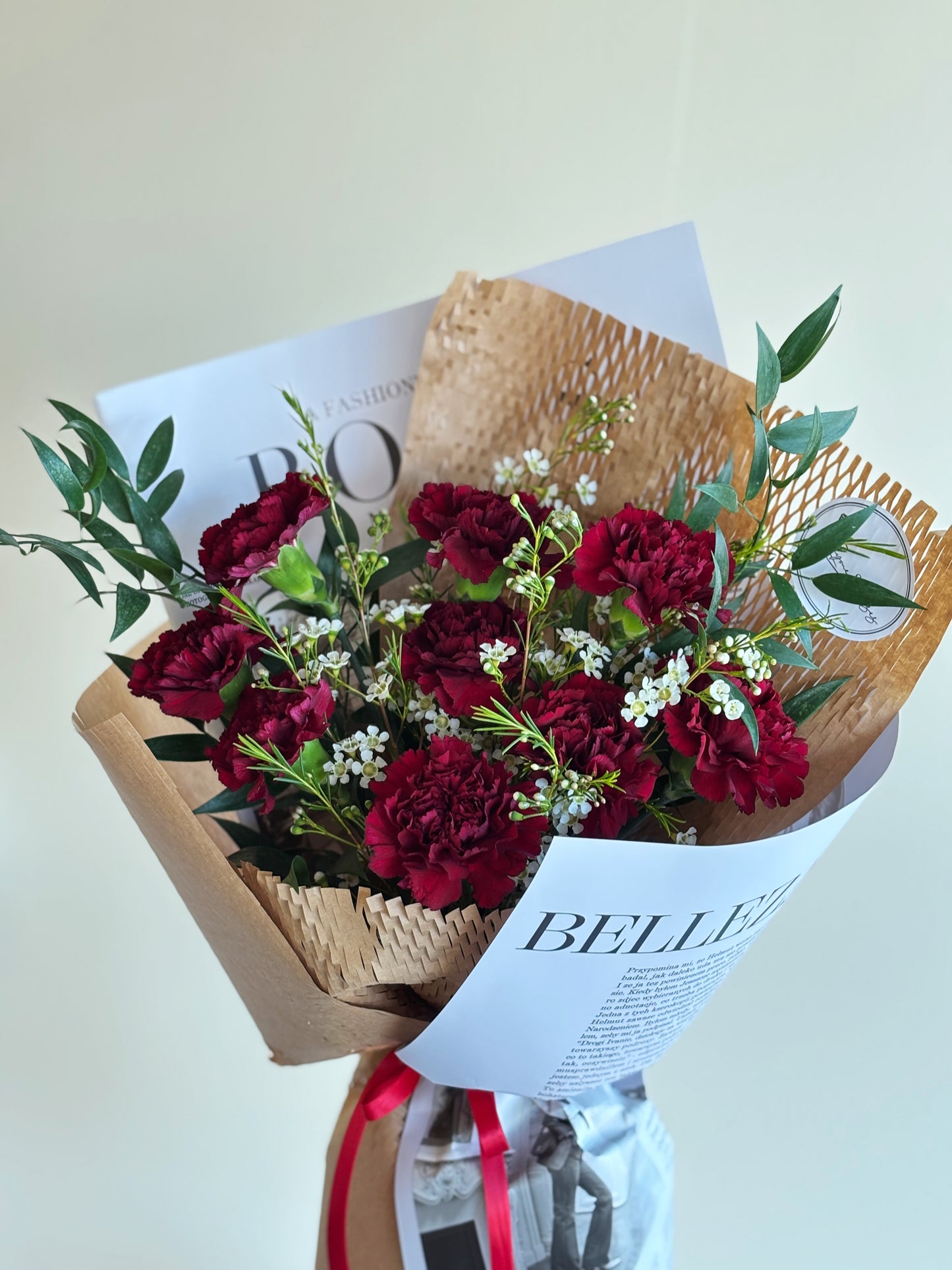 Mother's Day Bouquet - 9 Vintage Red Carnations