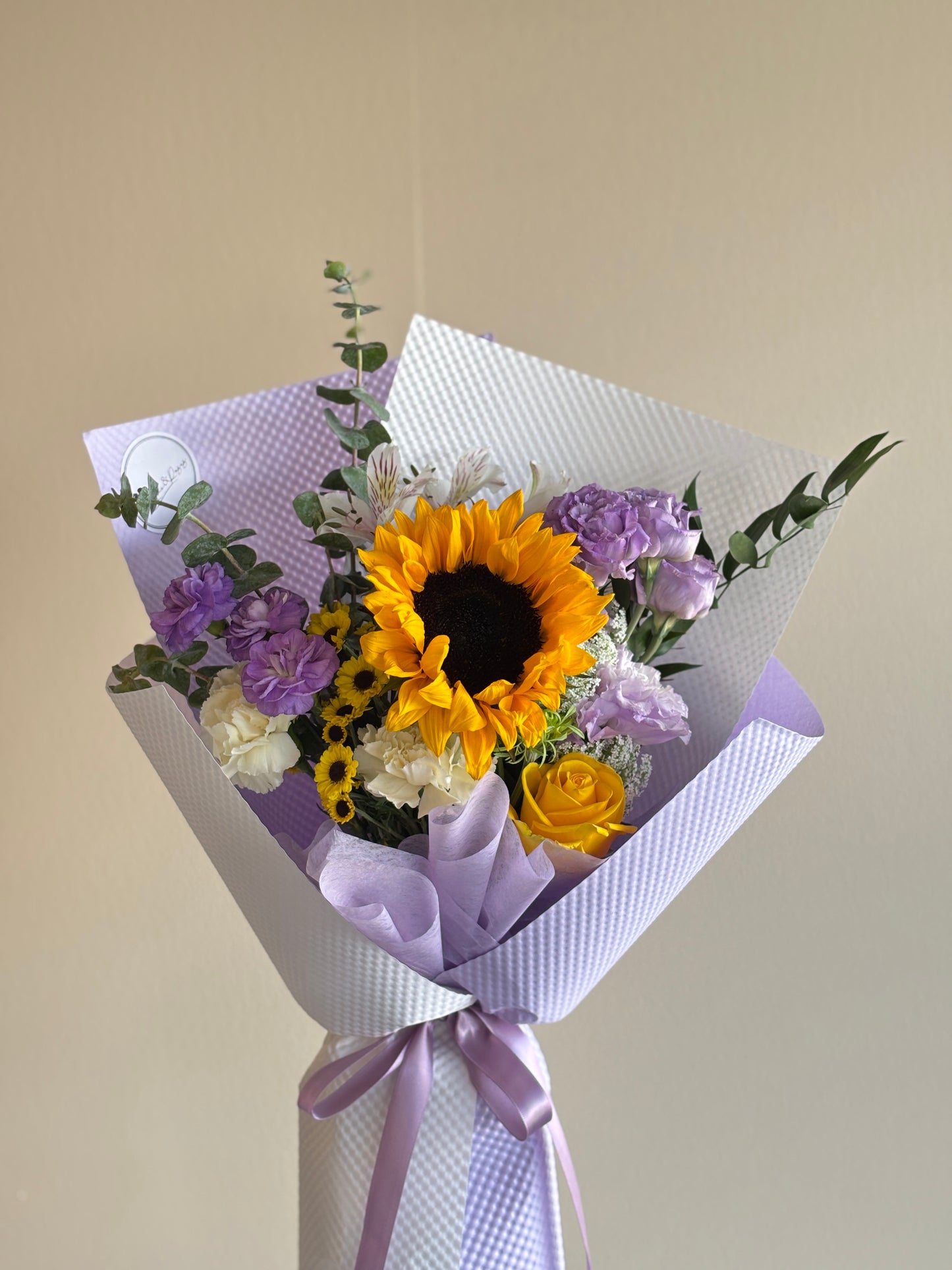 Sunflower purple mixed bouquet