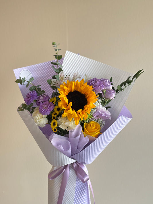 Sunflower purple mixed bouquet