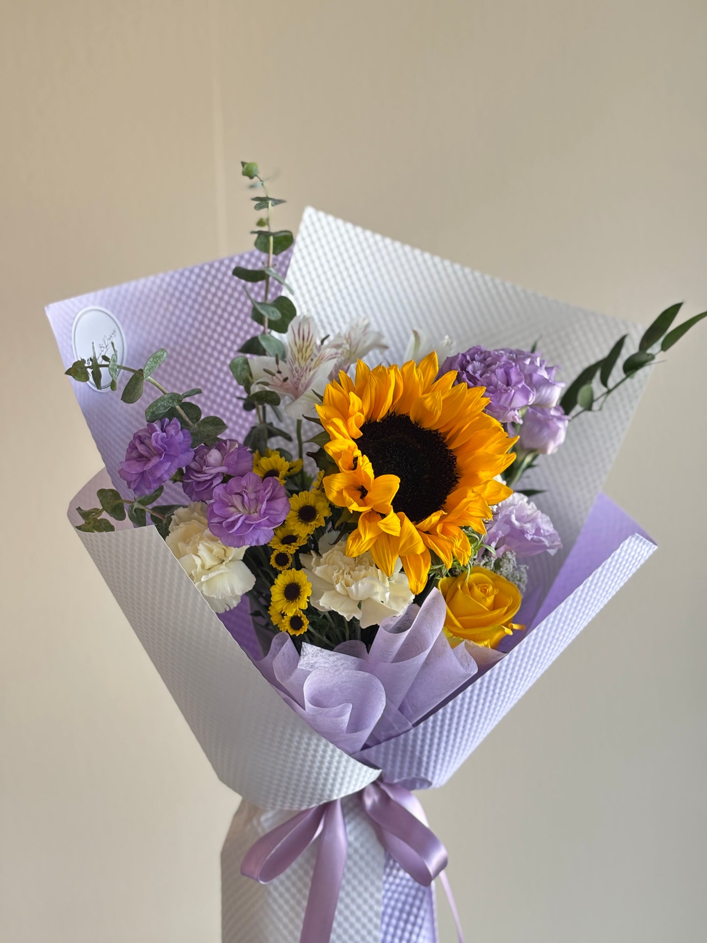 Sunflower purple mixed bouquet