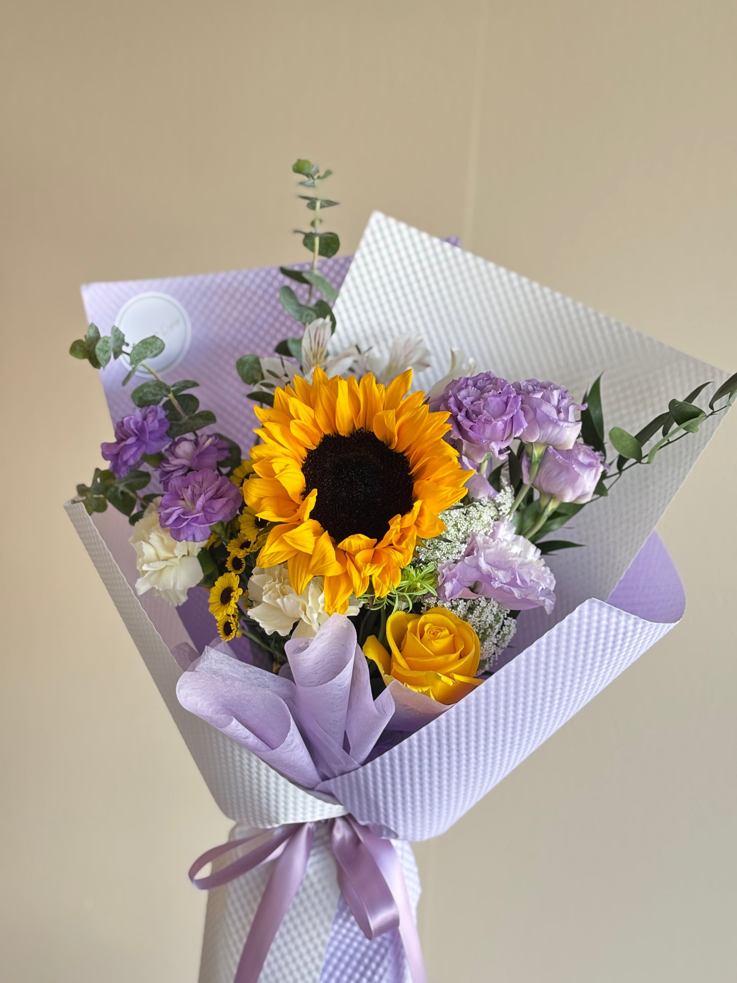 Sunflower purple mixed bouquet