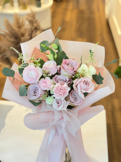 Purple & Pink Rose Mixed Bouquet