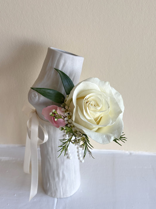 Fresh Flower Corsage - White Rose