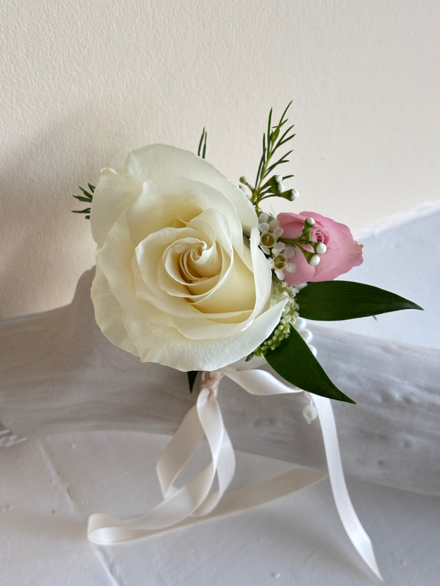 Fresh Flower Corsage - White Rose
