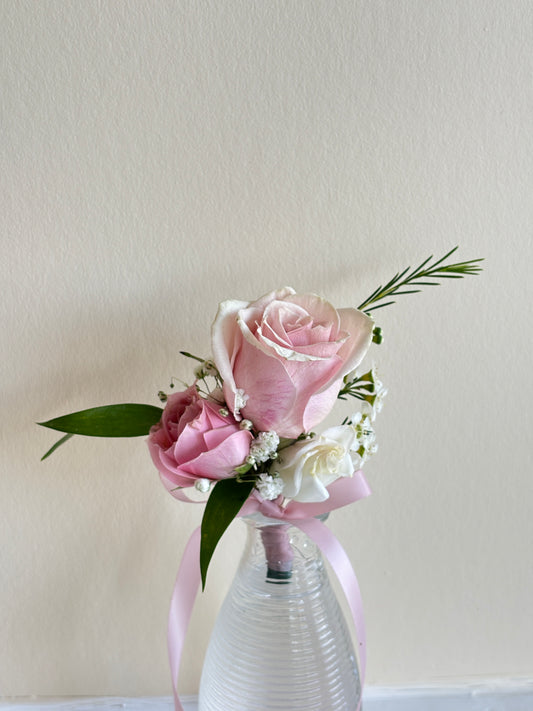 Fresh Flower Boutonnières- Pink Rose