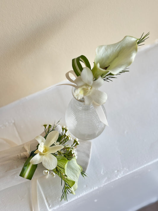 Fresh Flower Prom Set- White Calla