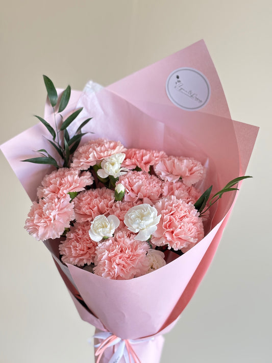 Mother's Day Bouquet - 12 Pink Carnations