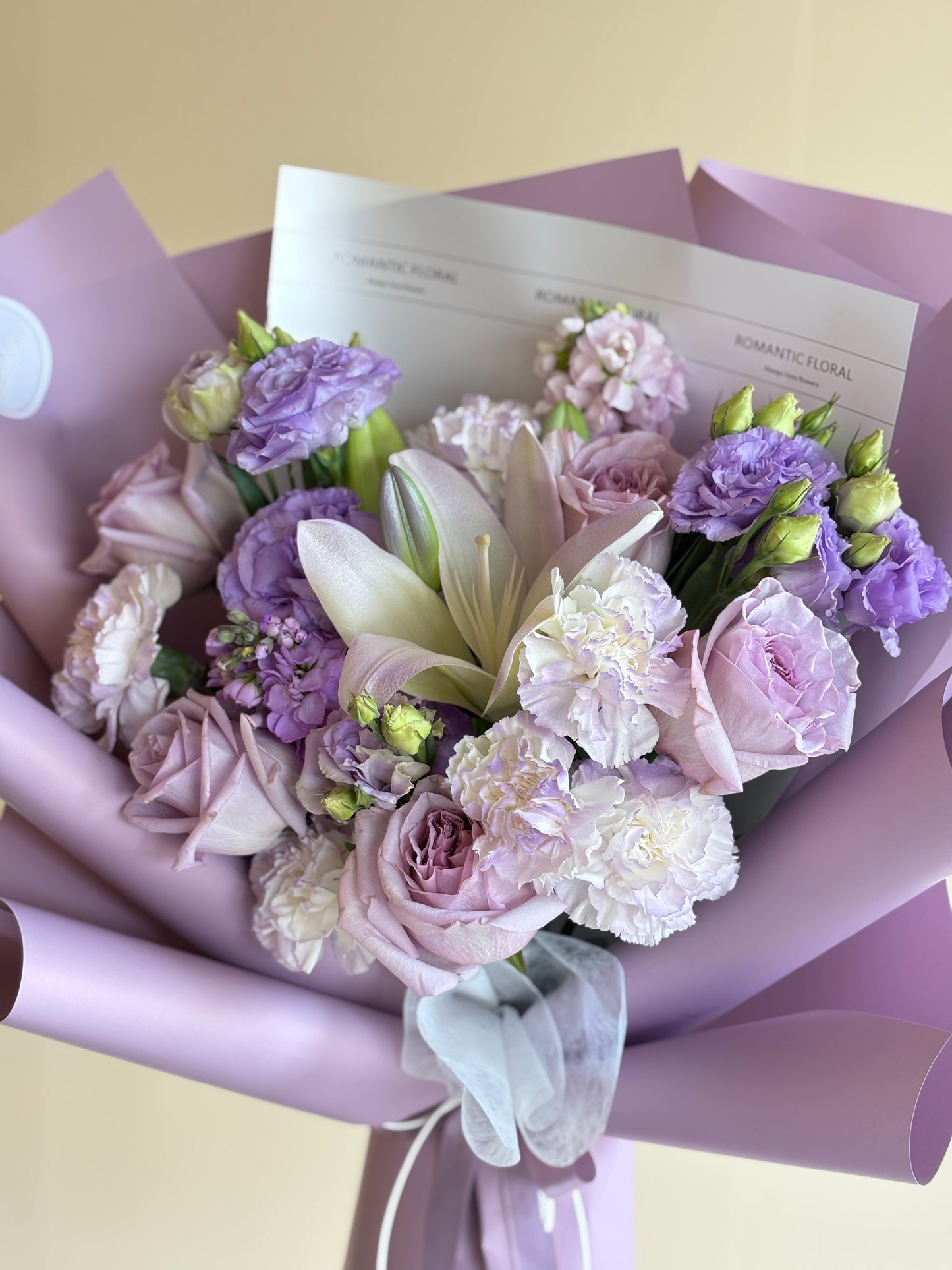 Lily and Rose Mixed Bouquet Purple