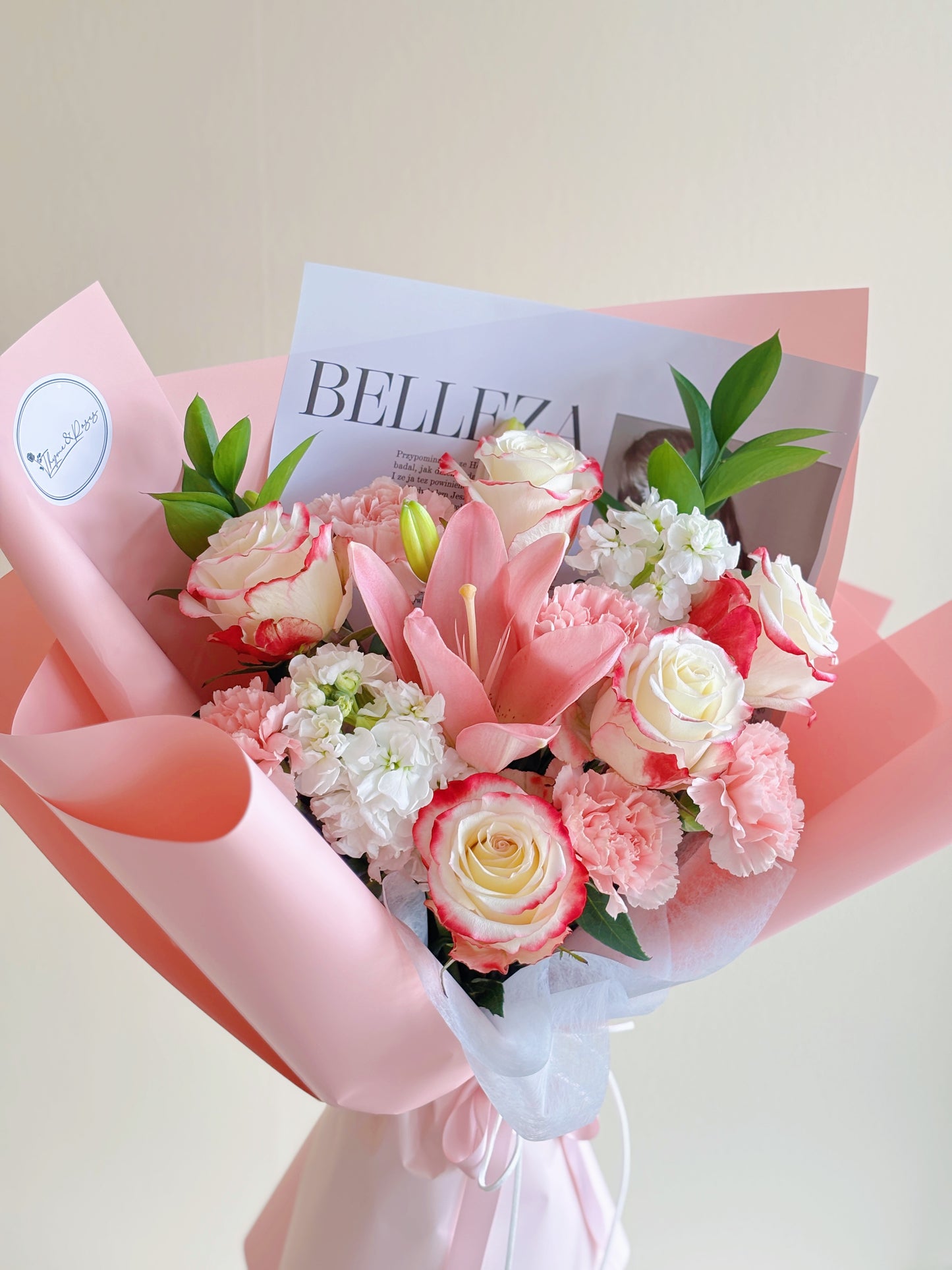 Lily and Sweetness Roses Mixed Bouquet Pink