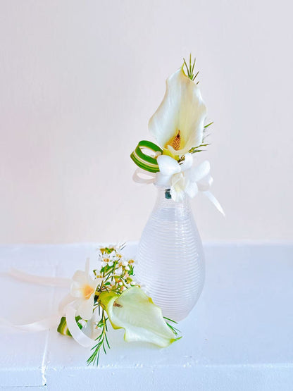 Fresh Flower Boutonniere & Corsage- White Calla