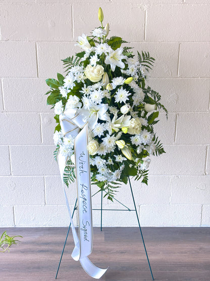 Funeral Flowers-Sympathy Easel Sprays Lily