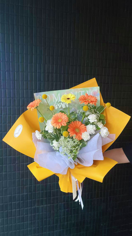 Orange gerbera mixed small bouquet