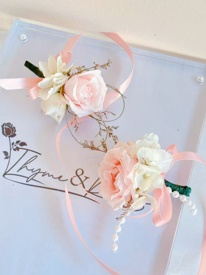 Fresh Flower Boutonniere & Corsage- Spray Pink Rose