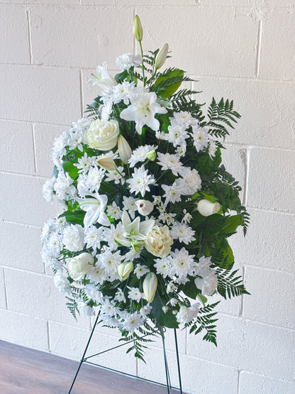 Funeral Flowers-Sympathy Easel Sprays Lily