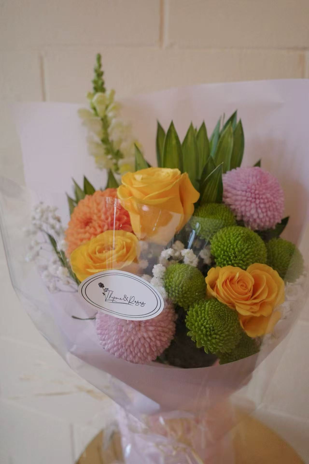 Orange & pink mixed small bouquet