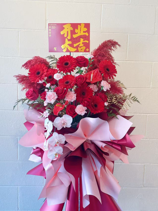 Grand Opening Standing in Red with Orchid (Large)