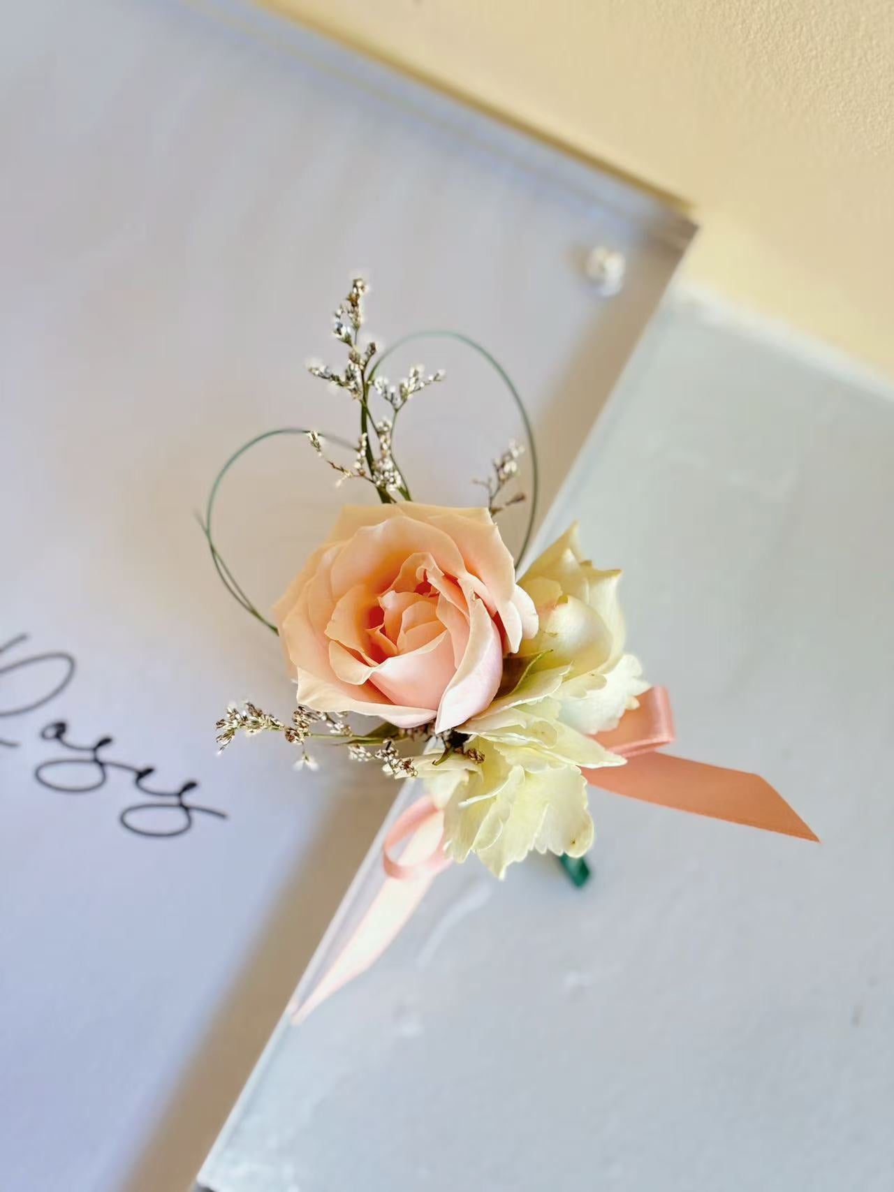 Fresh Flower Boutonniere & Corsage- Spray Pink Rose