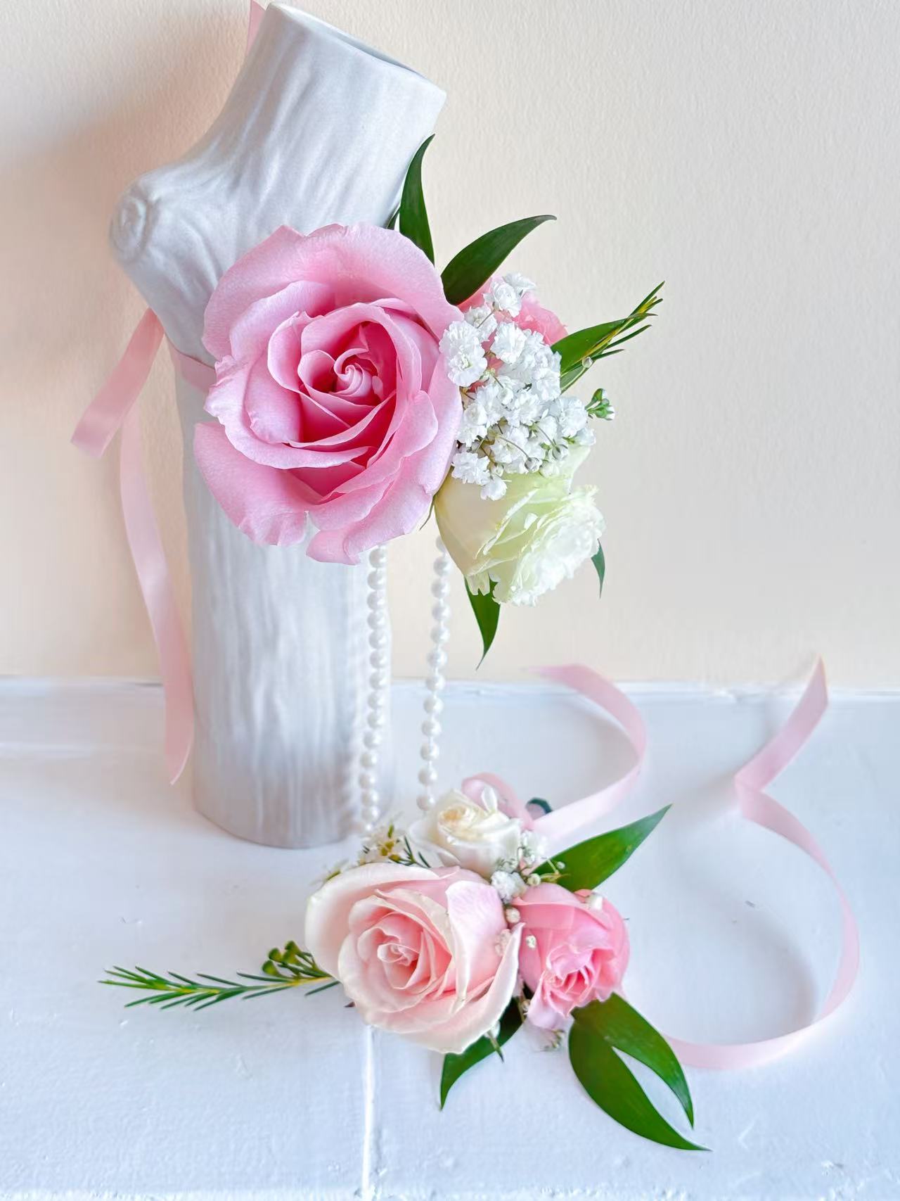 Fresh Flower  Boutonniere & Corsage-Pink Rose