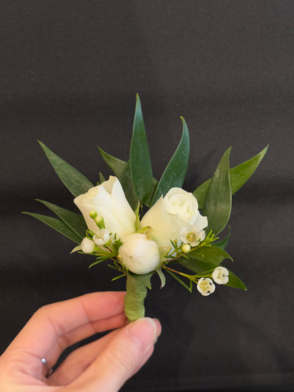 Fresh Flower Corsage - White and Pink