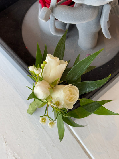 Fresh Flower Corsage - White and Pink